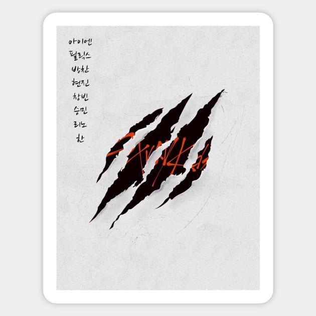 SKZ Scars with members Names | Light Sticker by bixxbite